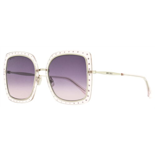 Jimmy Choo womens square sunglasses dany/s ktsf7 palladium/lilac 56mm