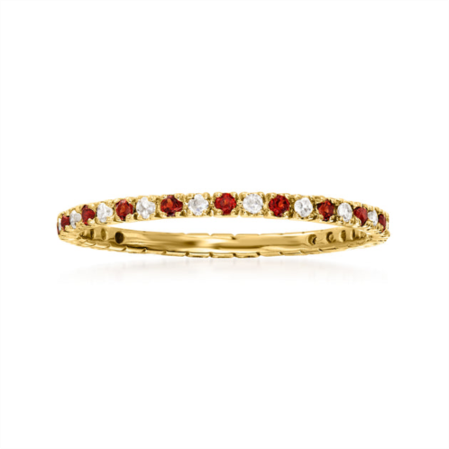 RS Pure ross-simons garnet and . diamond eternity band in 14kt yellow gold