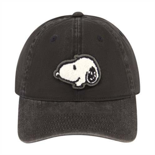PEANUTS snoopy chenille patch pigment wash dad cap