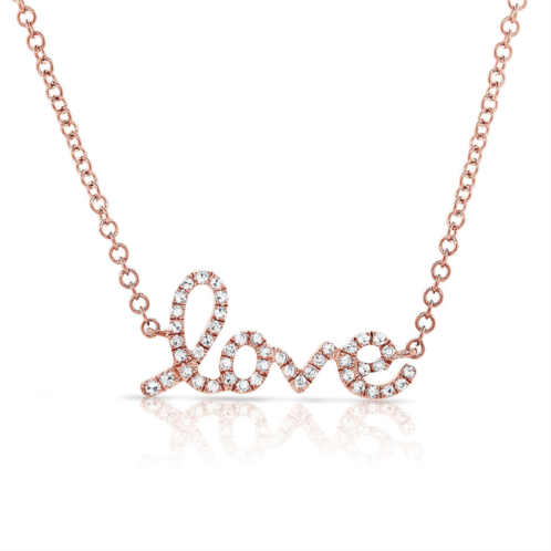 Sabrina Designs 14k gold & diamond script love necklace