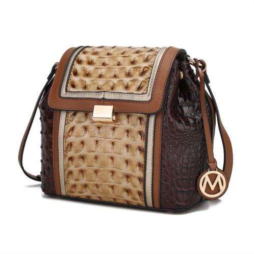 MKF Collection by Mia k. jamilah vegan leather croco crossbody handbag
