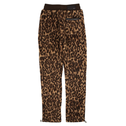 Amiri black printed leopard fleece pants