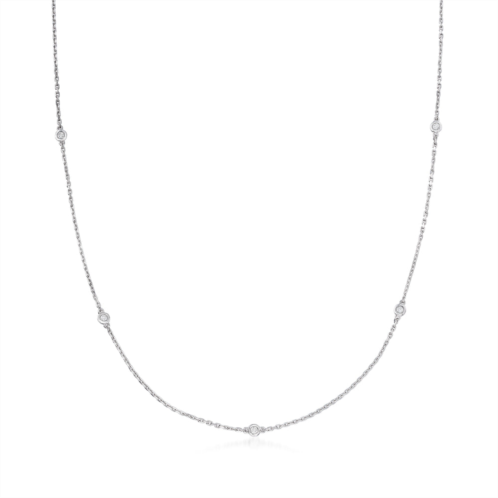 Ross-Simons bezel-set diamond station necklace in sterling silver