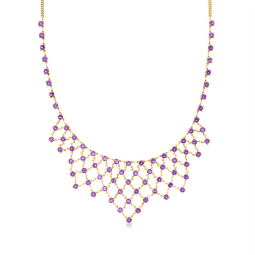 Ross-Simons amethyst bib necklace in 18kt yellow gold over sterling