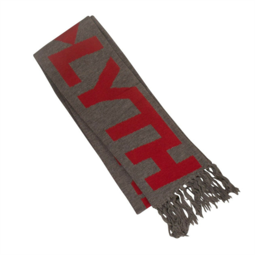 A-COLD-WALL* mens intarsia fringed scarf - gray and red