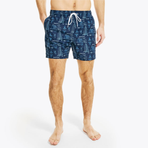 Nautica mens 8 big & tall sustainably crafted boat print swim