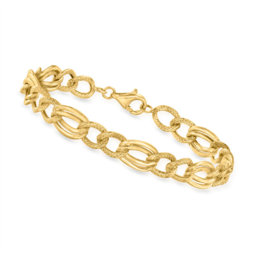 Canaria Fine Jewelry canaria 10kt yellow gold figaro-link station bracelet