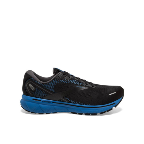 Brooks mens ghost 14 road-running shoes in black/blackened pearl/blue
