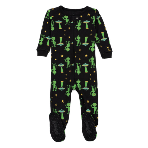 Leveret kids footed cotton pajamas alien