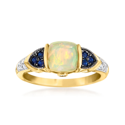 Ross-Simons ethiopian opal ring with diamonds and . sapphires in 14kt yellow gold
