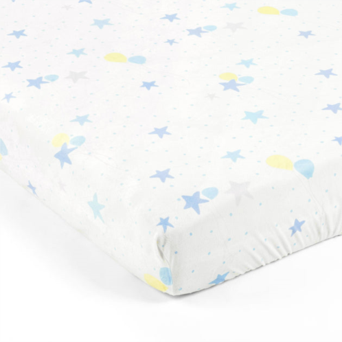 Lush Decor elephant balloon stars soft & plush fitted crib sheet