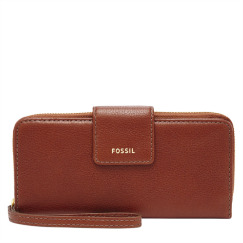 Fossil womens madison leather zip clutch