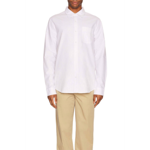 Onia men washed oxford long sleeve shirt in white