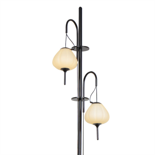 VONN Lighting lecce vaf5222bl 70 height integrated led floor lamp with glass shades in black
