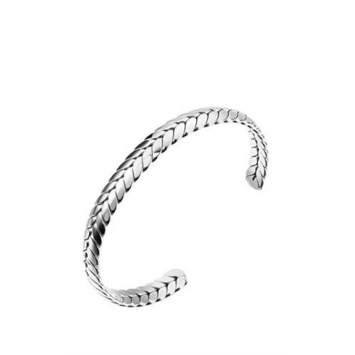 Stephen Oliver silver textured cuff bangle