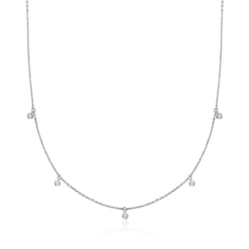 RS Pure ross-simons diamond drop station necklace in sterling silver