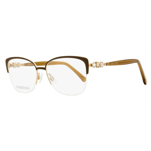 Swarovski womens semi-rimless eyeglasses sk5444 071 brown 54mm