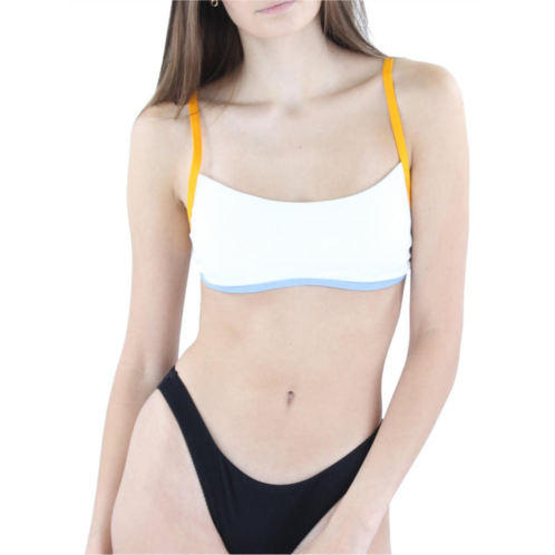L Space gemma womens ribbed scoopneck bikini swim top