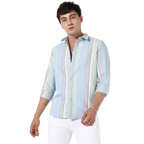 Campus Sutra barcode striped shirt