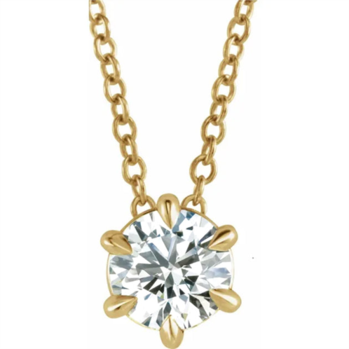 Pompeii3 14k yellow gold 1/4ct solitaire ex3 lab grown diamond pendant necklace (g,h-si)