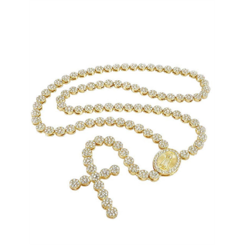 Stephen Oliver 18k gold pave cross rosary