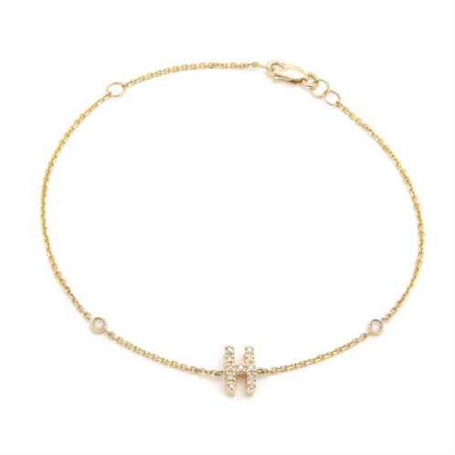 Monary diamond initial fashion bracelet h (14k) (6+1)