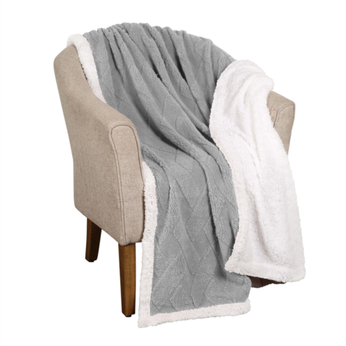 Superior nuuk jacquard lattice fleece plush reversible throw blanket medium weight fluffy bedding by