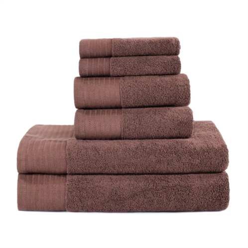 Superior premium turkish cotton solid 6-piece towel set