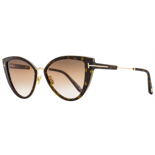Tom Ford womens cat eye sunglasses tf868 anjelica-02 52f dark havana/gold 57mm
