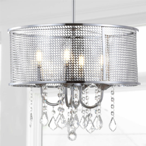 JONATHAN Y avah 17 metal/crystal adjustable led drop chandelier
