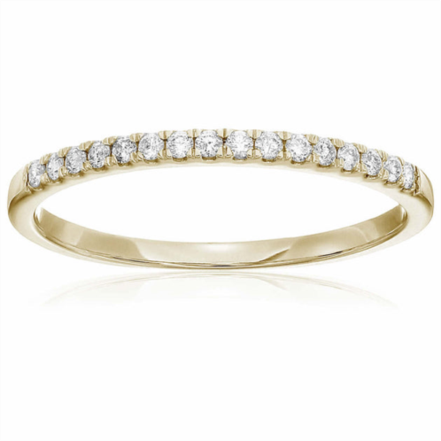 Vir Jewels 1/5 cttw pave round diamond wedding band for women in 14k yellow gold prong set