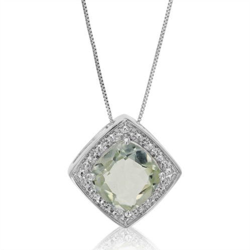 Vir Jewels 1.50 cttw pendant necklace, green amethyst pendant necklace for women in .925 sterling silver with 18 inch chain, prong setting