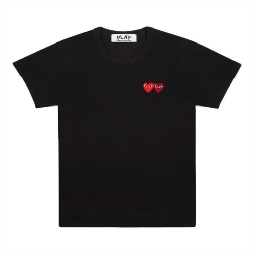 Comme Des Garcon black double mini hearts t-shirt