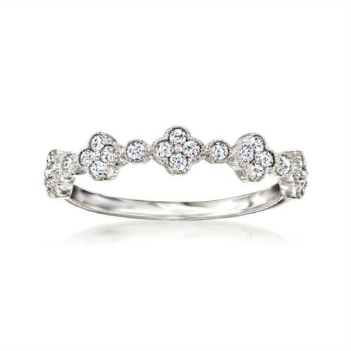 Ross-Simons diamond clover-pattern ring in 14kt white gold