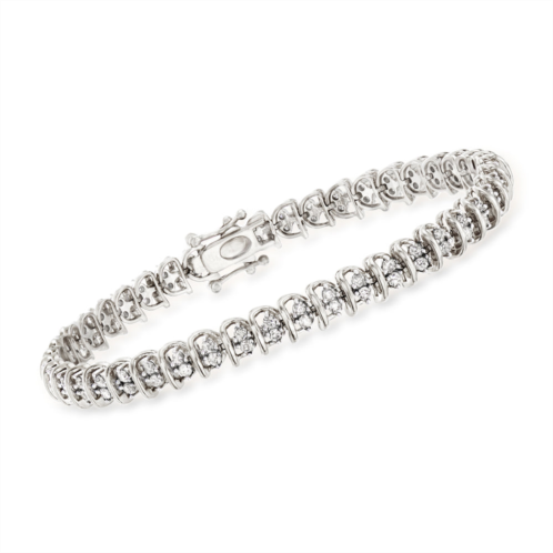 Ross-Simons diamond swirl-link tennis bracelet in sterling silver