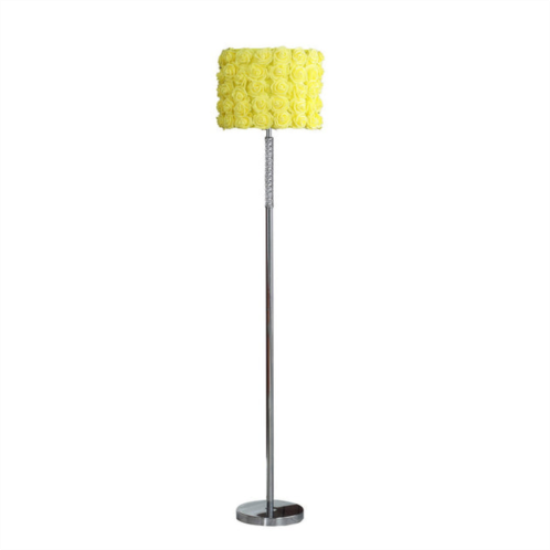 Simplie Fun 63in yellow roses in bloom acrylic/metal floor lamp