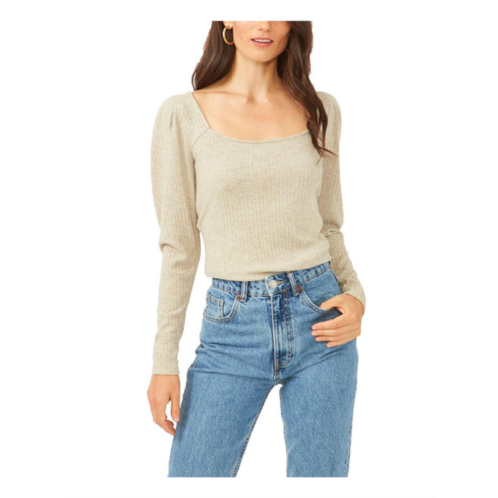 1.State womens puff sleeve keyhole pullover top