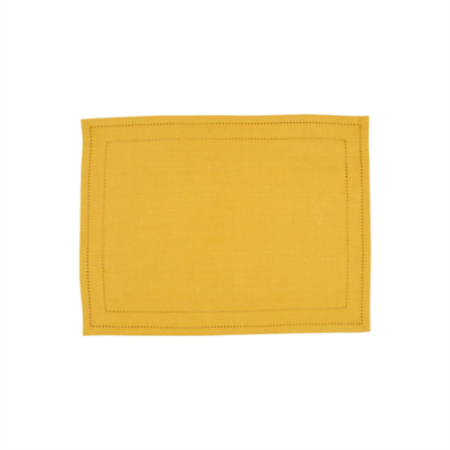 VIETRI cotone linens mustard placemats with double stitching - set of 4