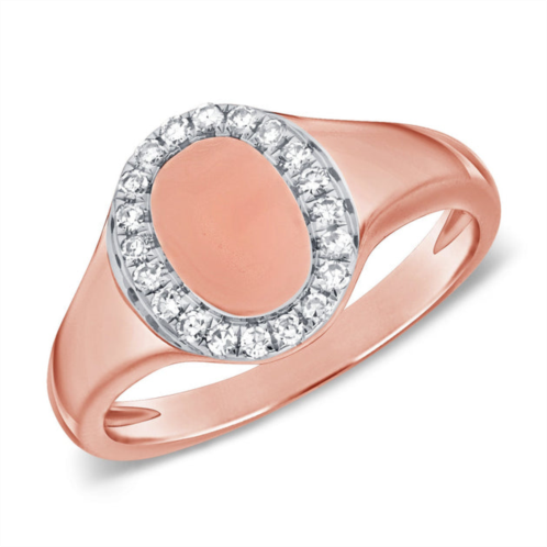 Sabrina Designs 14k gold & diamond oval pinky ring
