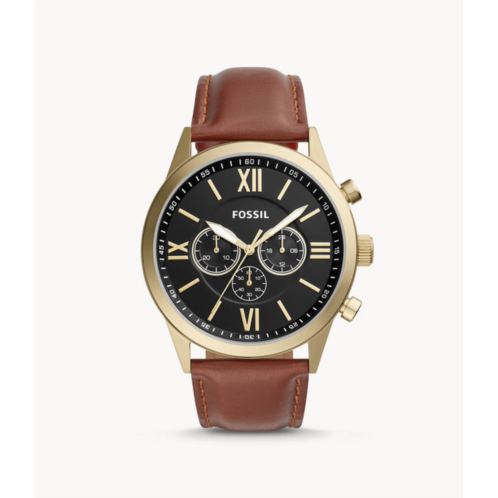Fossil mens flynn chronograph, gold-tone stainless steel watch