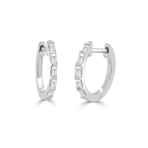 Sabrina Designs 14k gold & baguette diamond huggie earrings