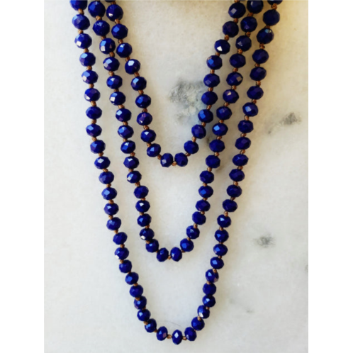 A Blonde and Her Bag royal blue crystal beaded necklace