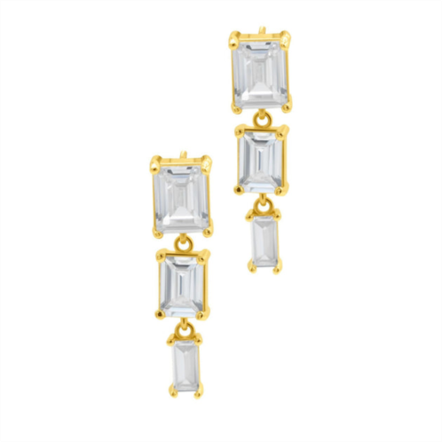 Adornia crystal rectangle drop earrings gold