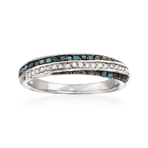 Ross-Simons blue and white diamond ring in sterling silver