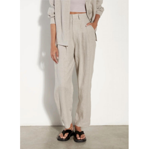Enza Costa tapered pleated hi-waist pant in mist