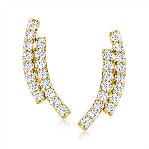 Ross-Simons diamond double curve earrings in 18kt gold over sterling