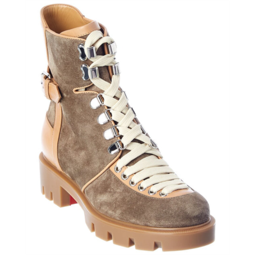 Christian Louboutin macademia suede & leather combat boot