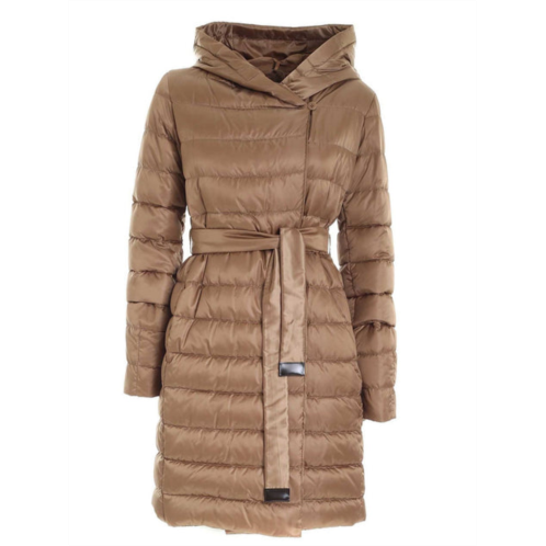 max mara womens novef brown reversible padded long coat