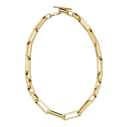 Fossil womens archival core essentials gold-tone stainless steel chain necklace