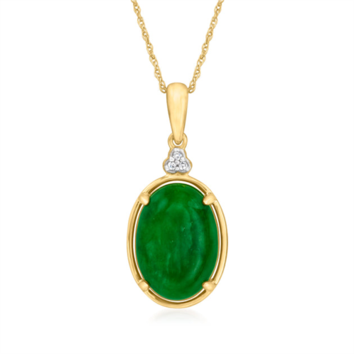 Canaria Fine Jewelry canaria jade pendant necklace with diamond accents in 10kt yellow gold
